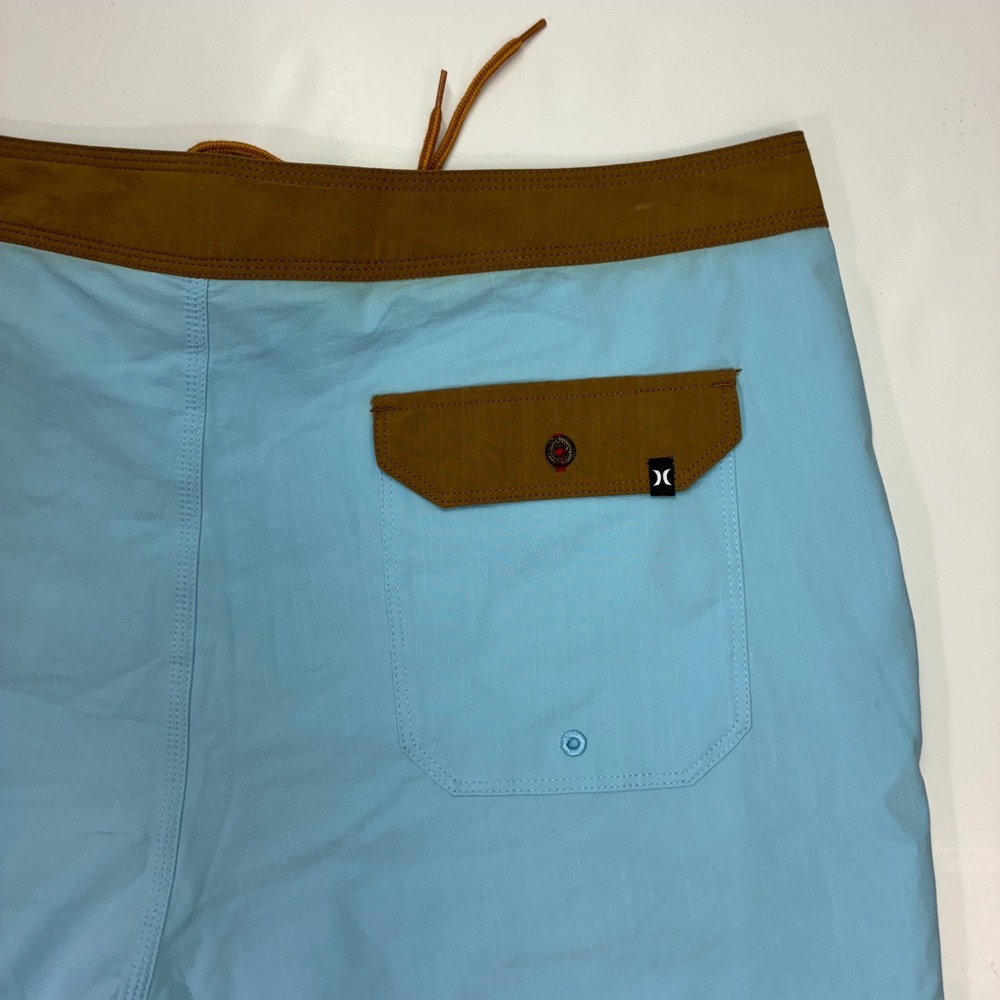 Hurley Phantom Mens Board Shorts Blue Leopard Stripe Swim Trunks 38 MBS0011450 - Picture 11 of 12